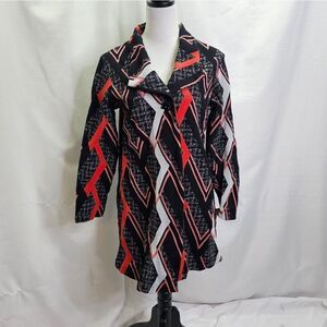 Andria Lieu Geometric Print One Button Jacket Size Large